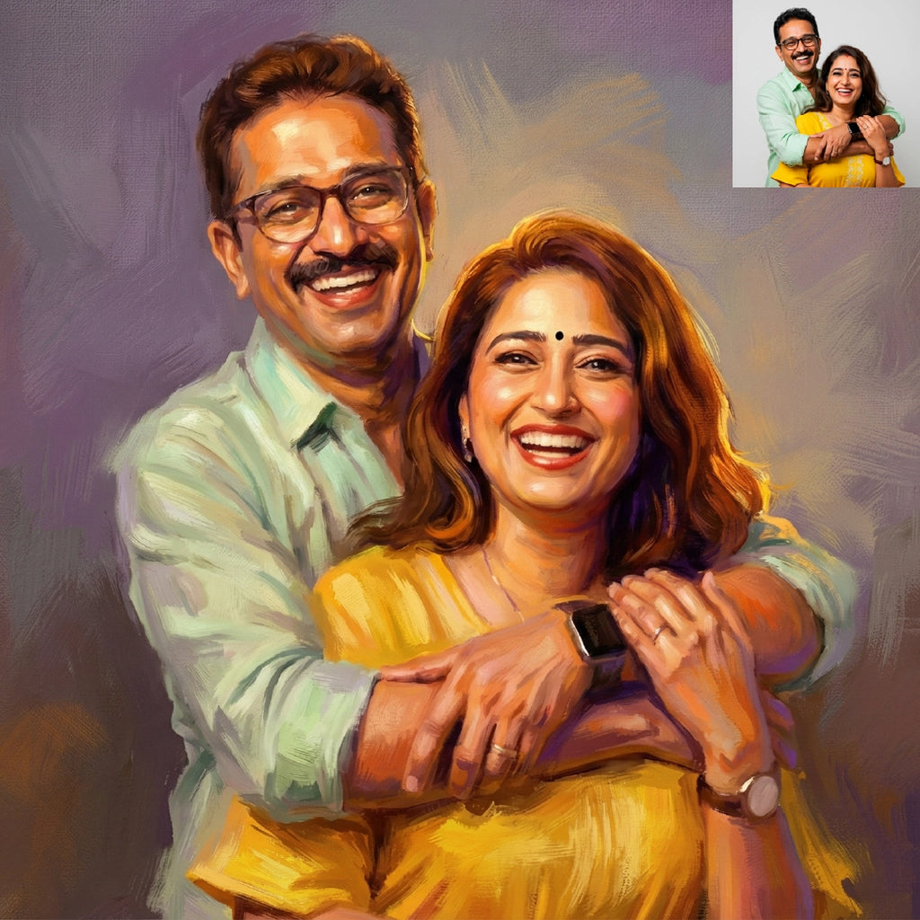 Personalized Photo to Canvas Painting – Realistic Digital Art Wall Portrait for Gifting