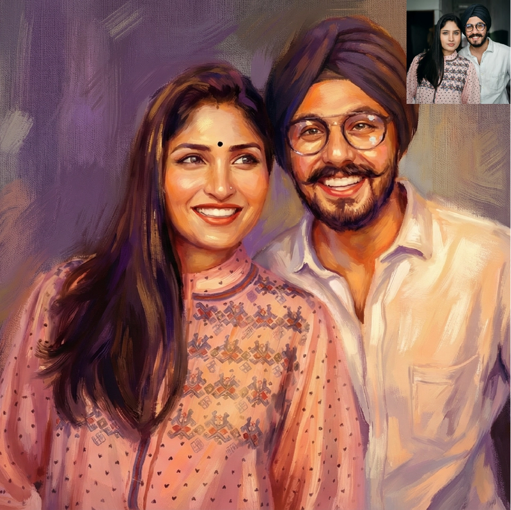 Personalized Photo to Canvas Painting – Realistic Digital Art Wall Portrait for Gifting