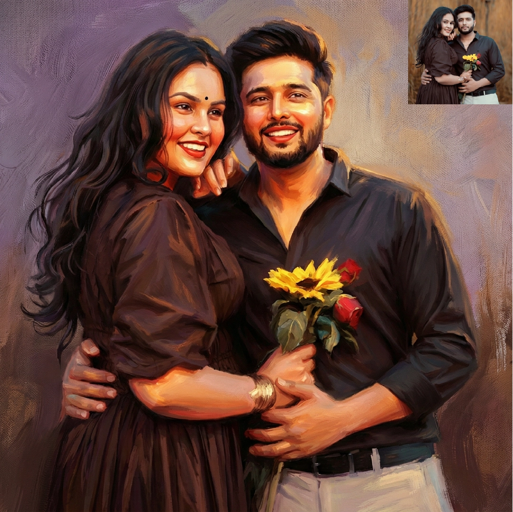 Personalized Photo to Canvas Painting – Realistic Digital Art Wall Portrait for Gifting