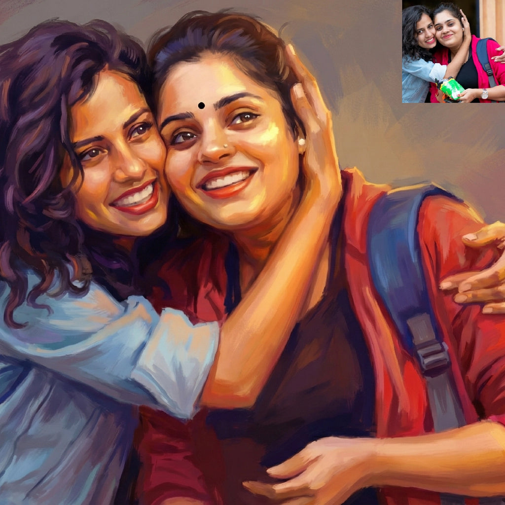 Personalized Photo to Canvas Painting – Realistic Digital Art Wall Portrait for Gifting